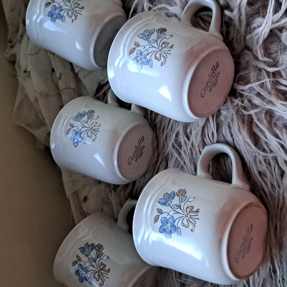Vtg 80s Cordella Collection set of 5 Stoneware Coffee Mugs made in Japan - Picture 2 of 6